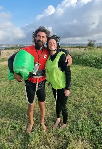 Matteo and a happy student